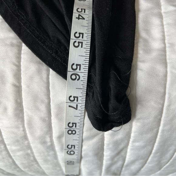 Loose Fit Black Romper Jumpsuit w/ Spaghetti straps and asymmetrical hemline - Picture 9 of 9